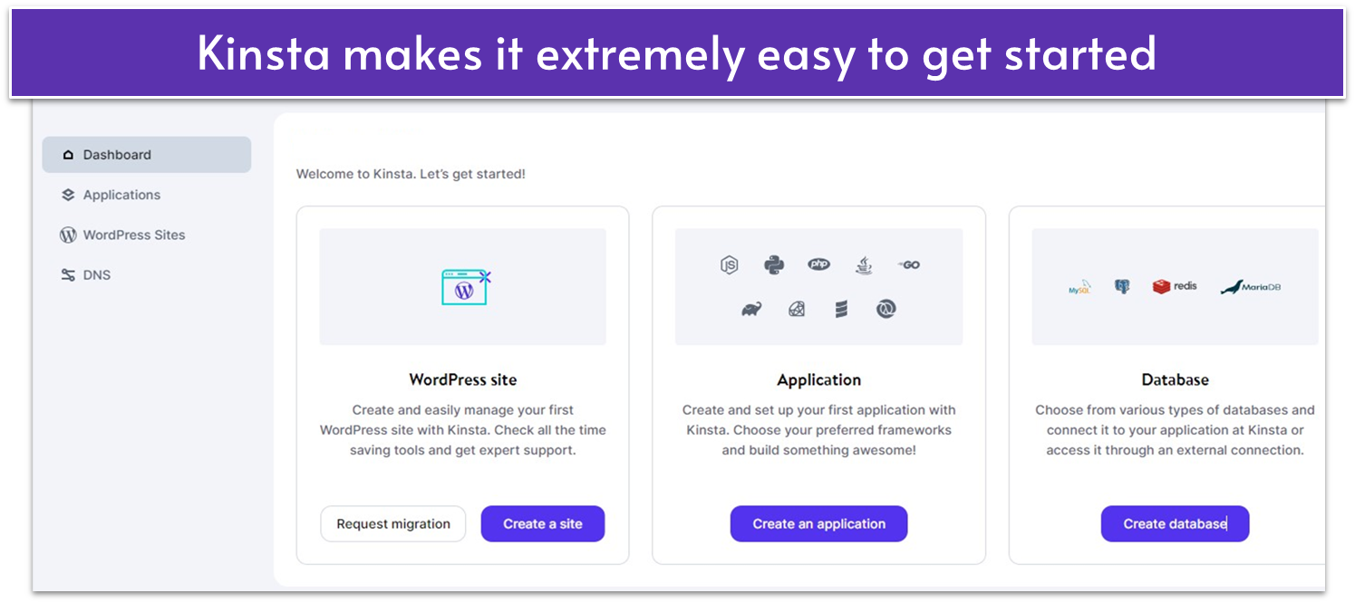 Kinsta dashboard