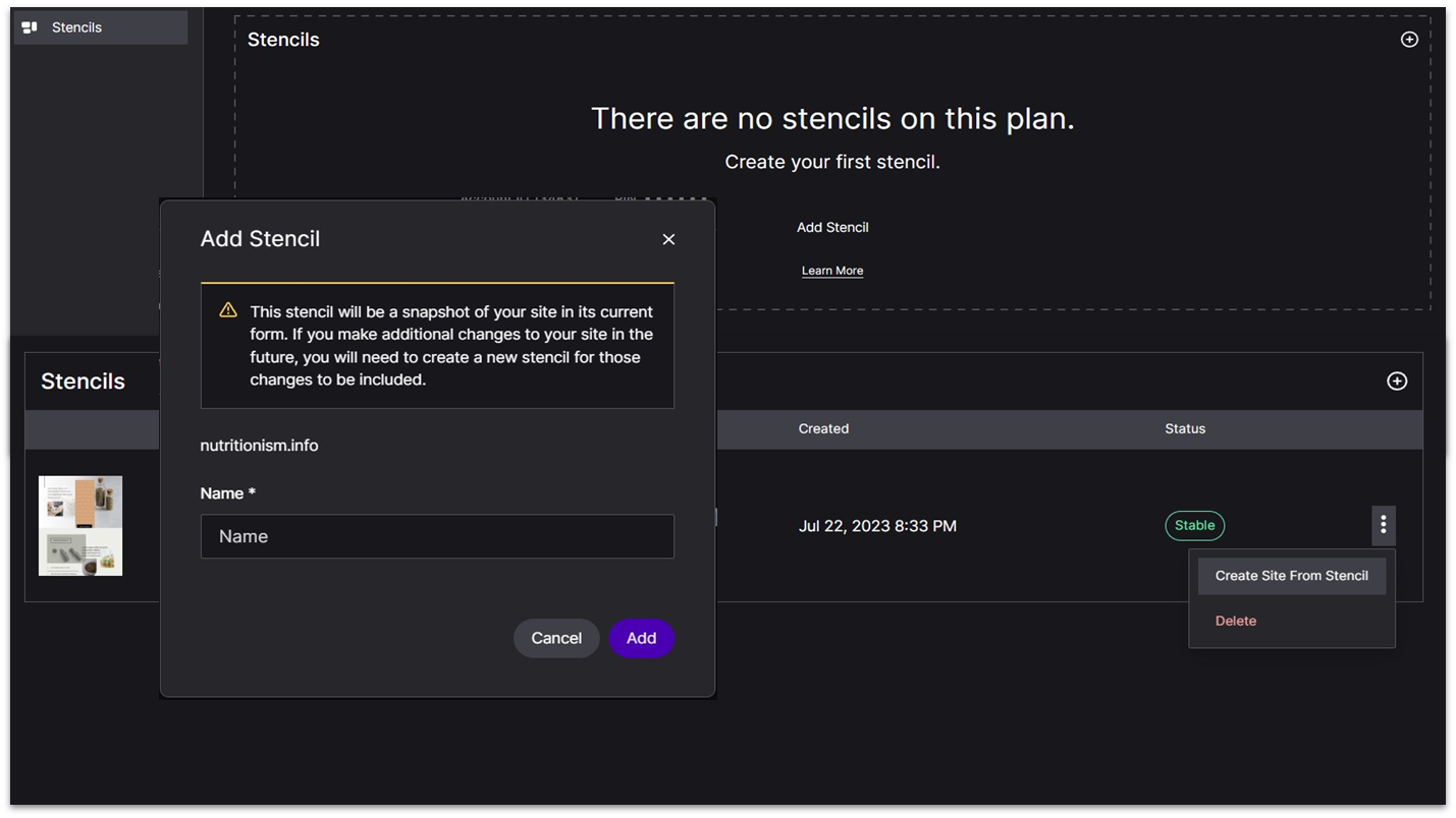 Nexcess Site Stencil tool