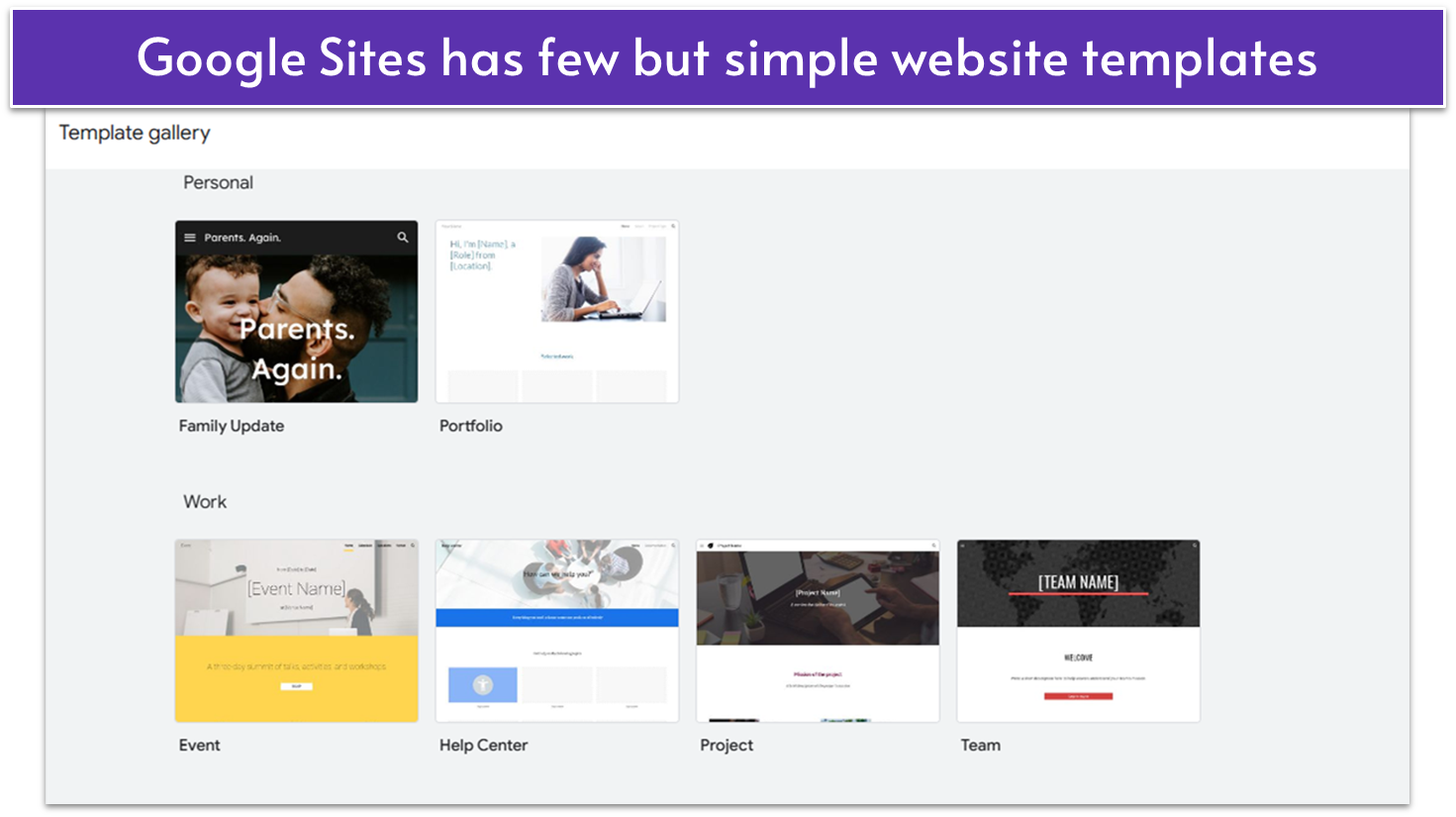 Google Sites templates