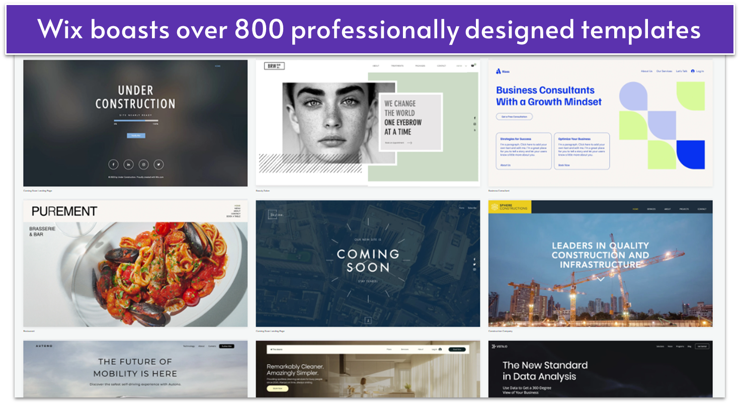 Wix website templates