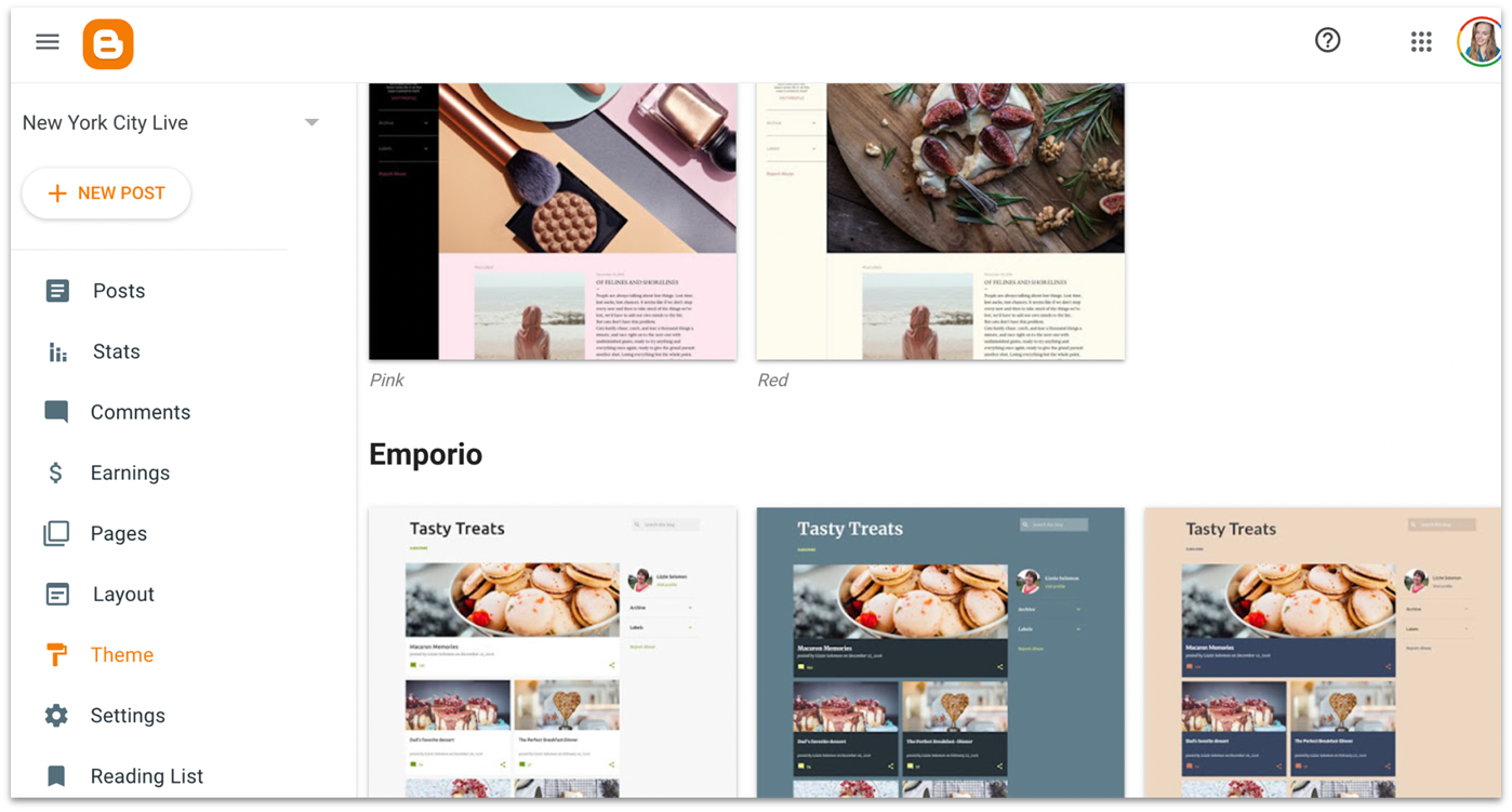 Blogger themes