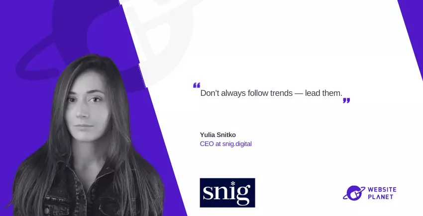 Interview with snig.digital CEO Yulia Snitko