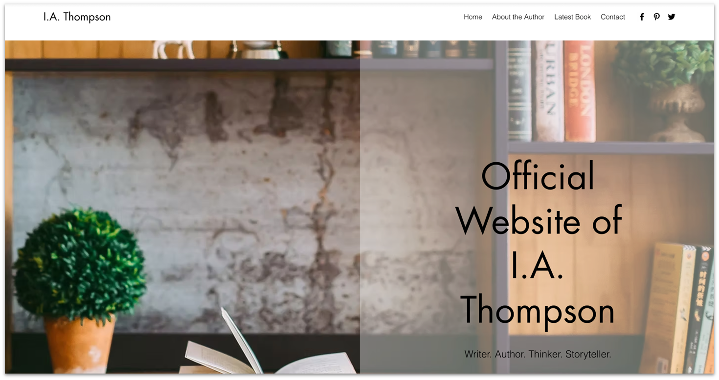 I.A. Thompson homepage made with Wix