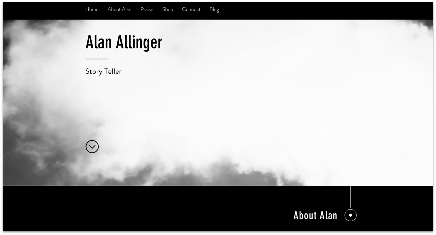 Alan Allinger homepage made with Wix