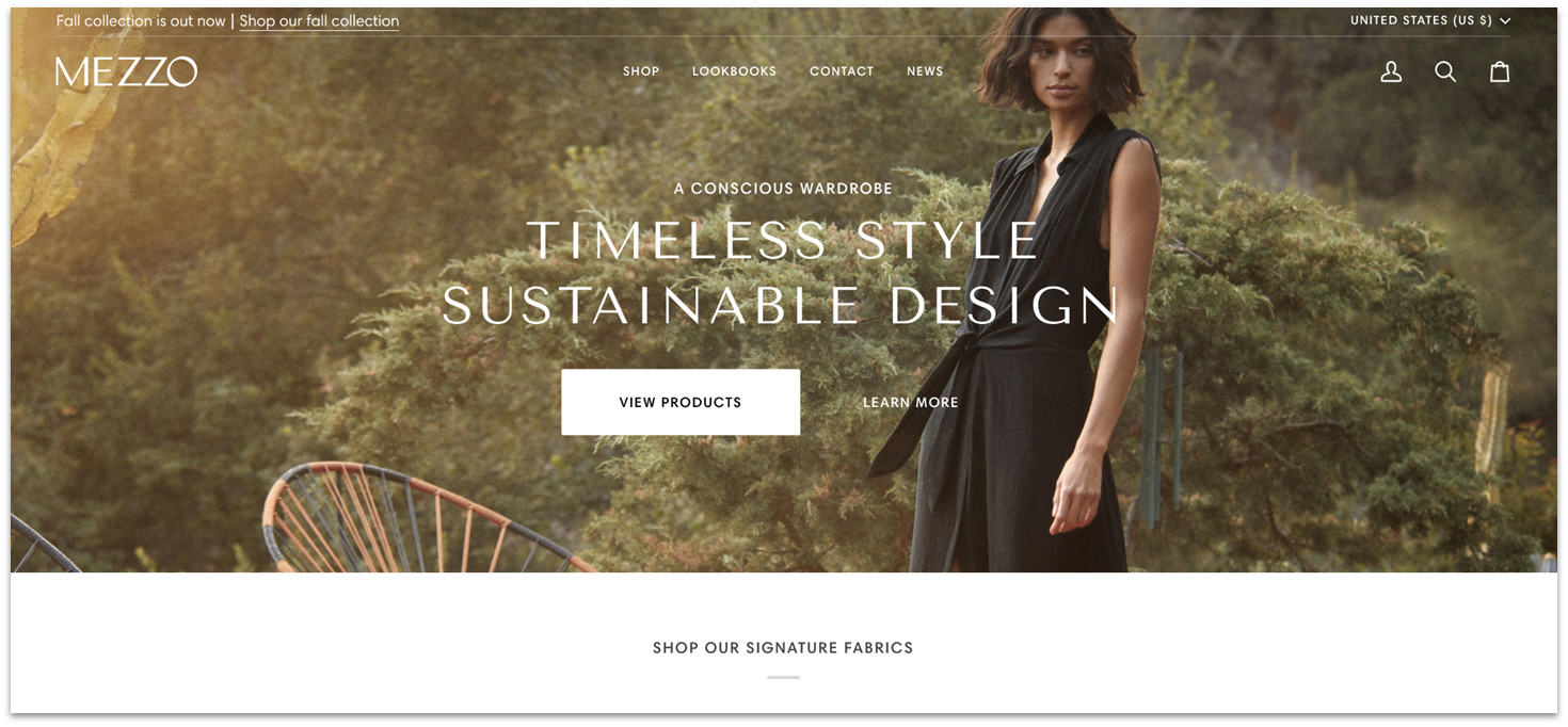 Shopify's website template