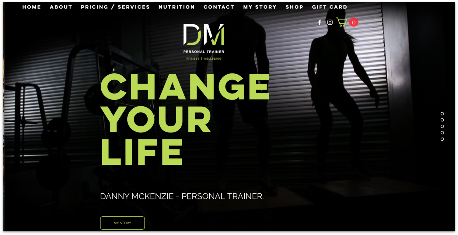 DM Personal Trainer website hoimepage