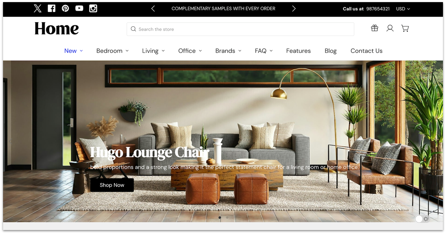 BigCommerce's home furniture template