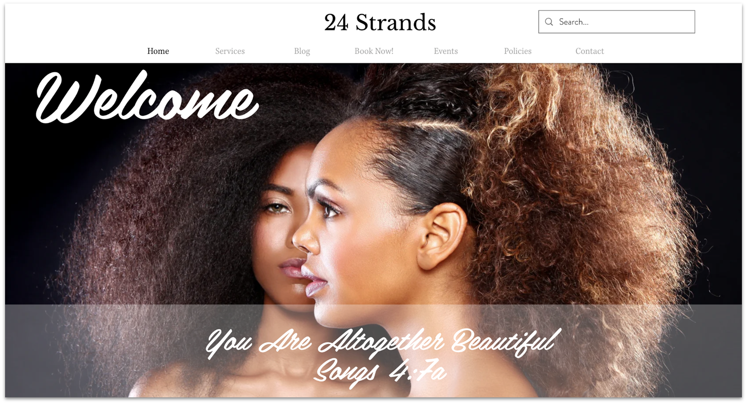 24 Strands homepage made with Wix