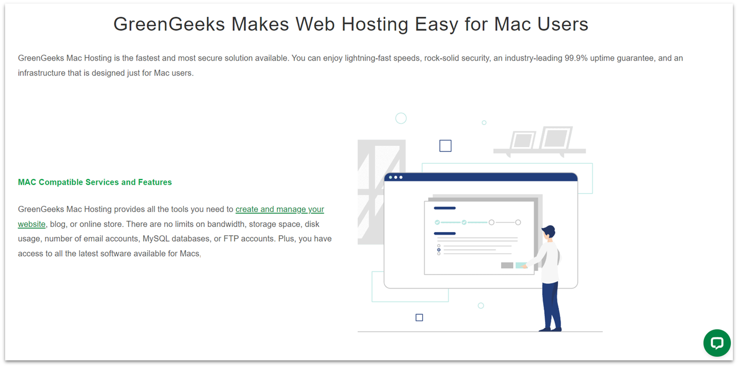 GreenGeeks Mac hosting features