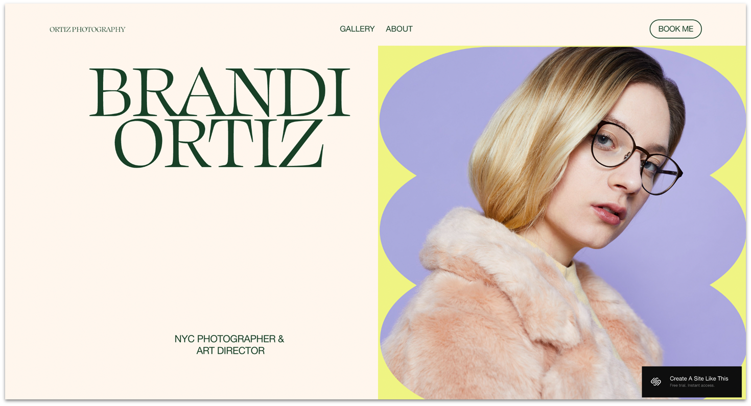 Squarespace's photography template