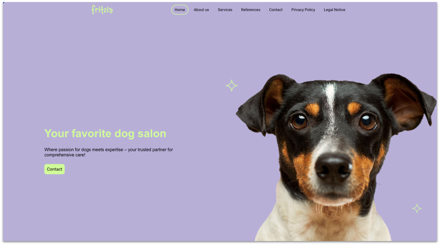 IONOS's dog-care template