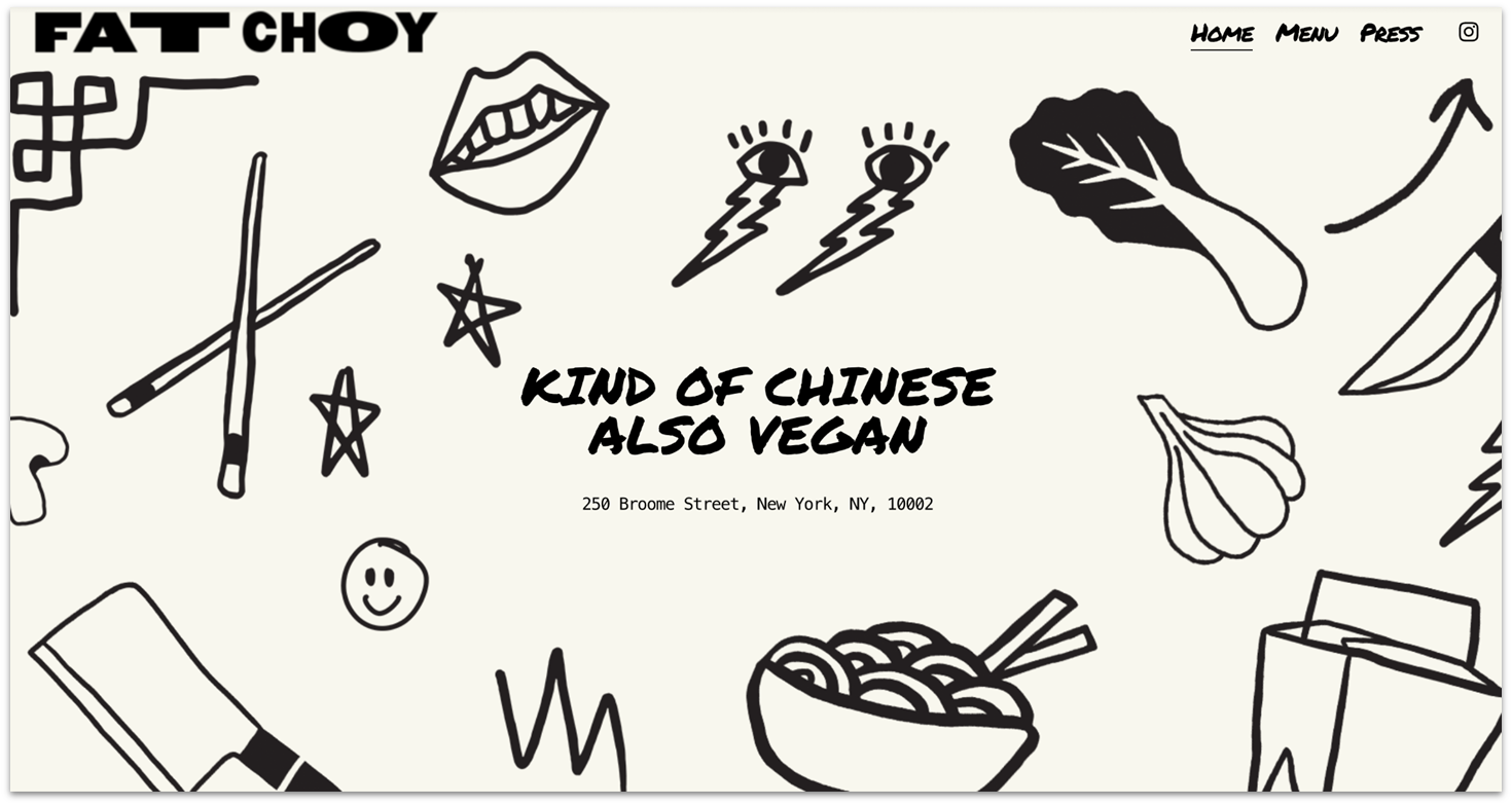 Fat Choy homepage made with Squarespace