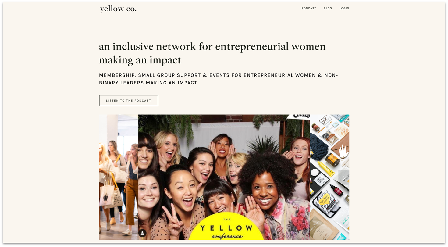 Yellow Co homepage made with Squarespace