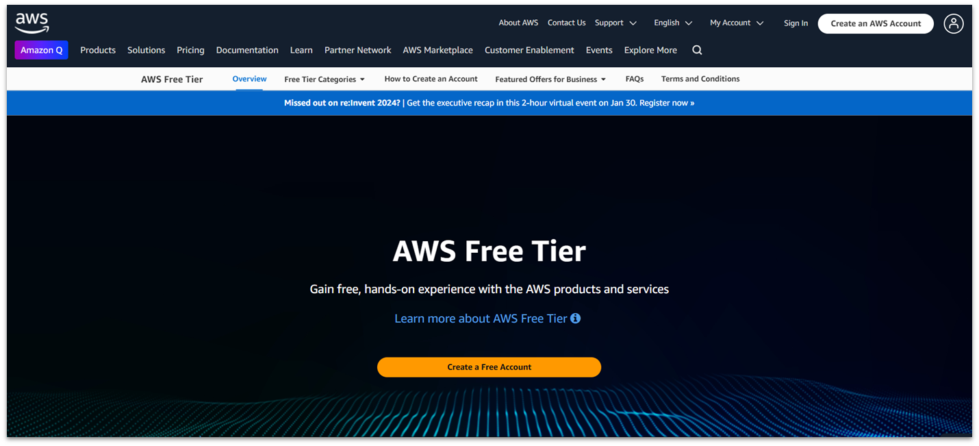 Amazon Web Services EC2 free tier cloud hosting