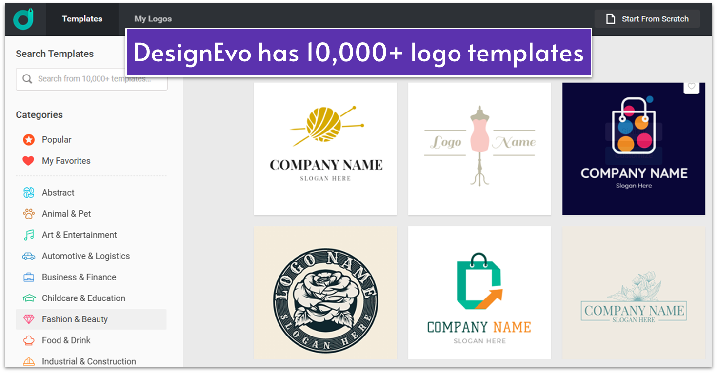 DesignEvo Logo Template Library