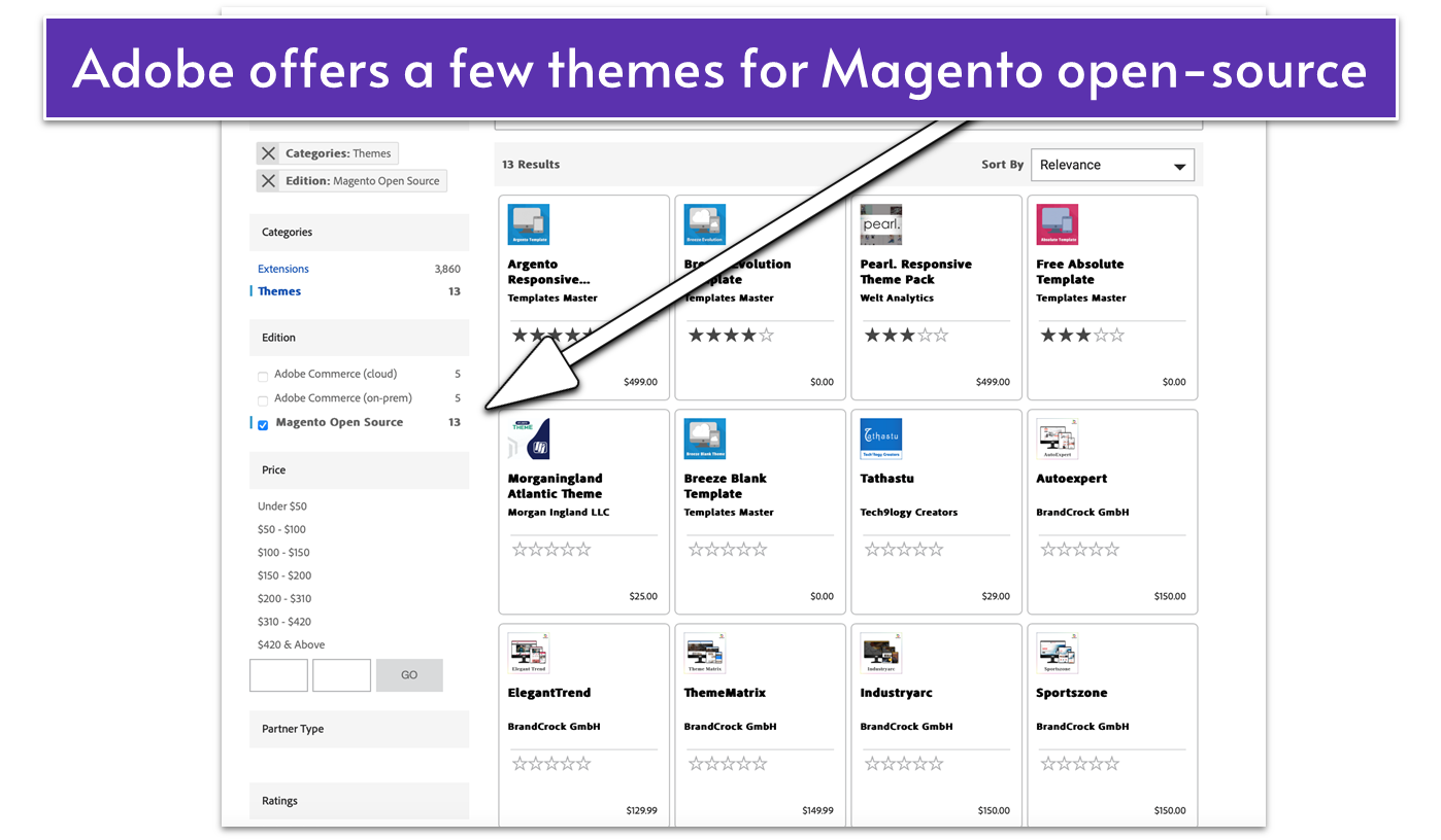 Adobe Magento store themes