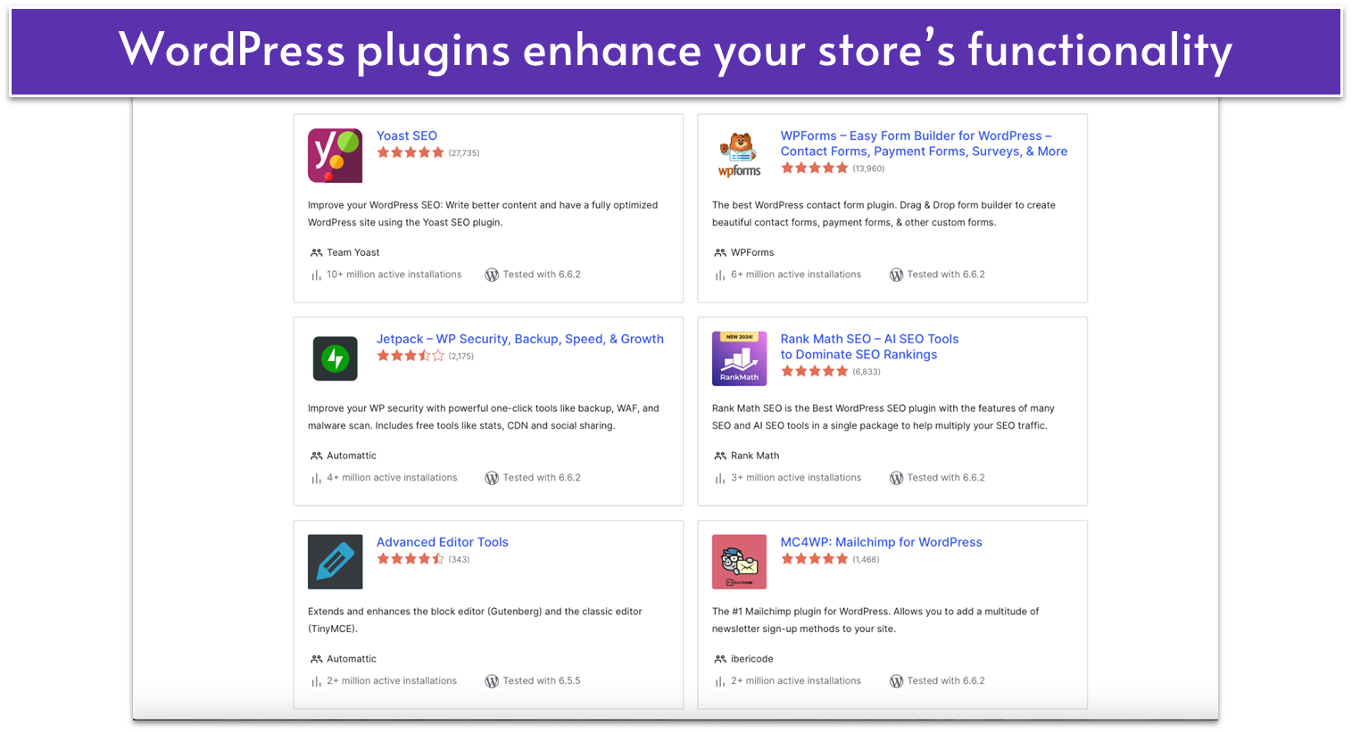 Featured WordPress plugins for web stores