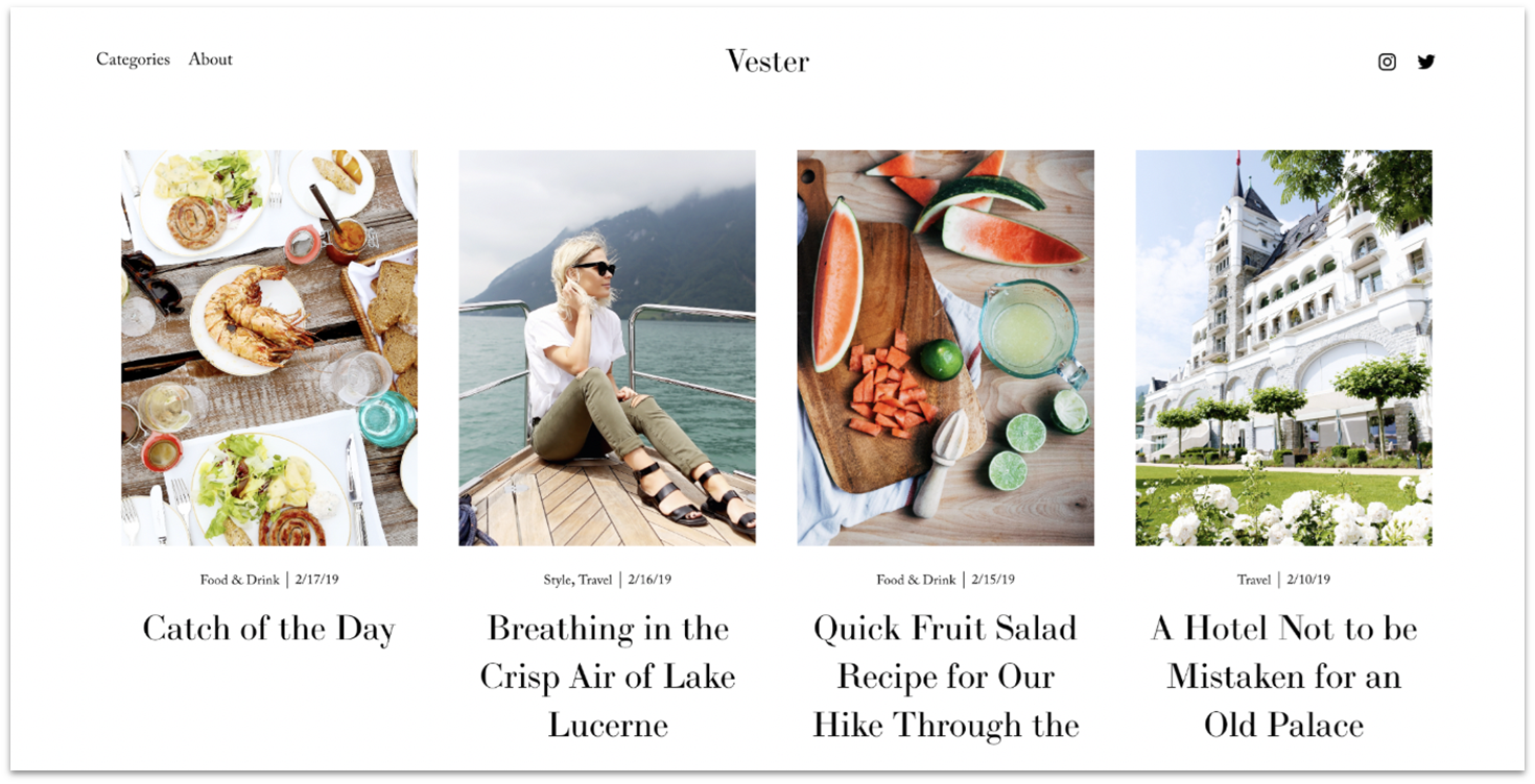 Squarespace "Vester" template