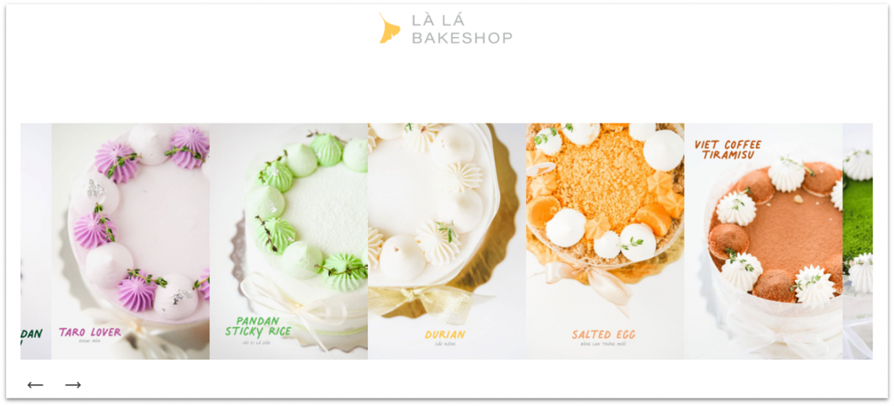 La La Bakeshop Homepage