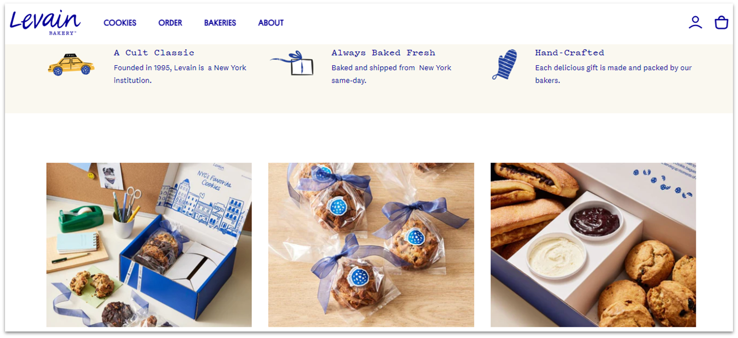 Levain Bakery Homepage