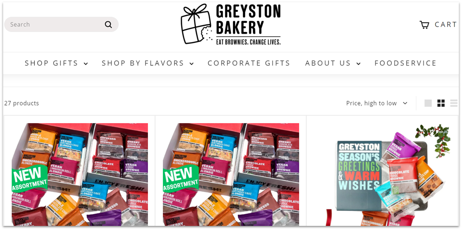 Greyston Bakery website homepage