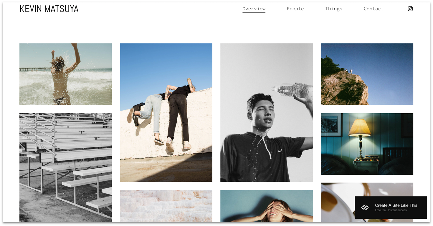 Squarespace's photography template