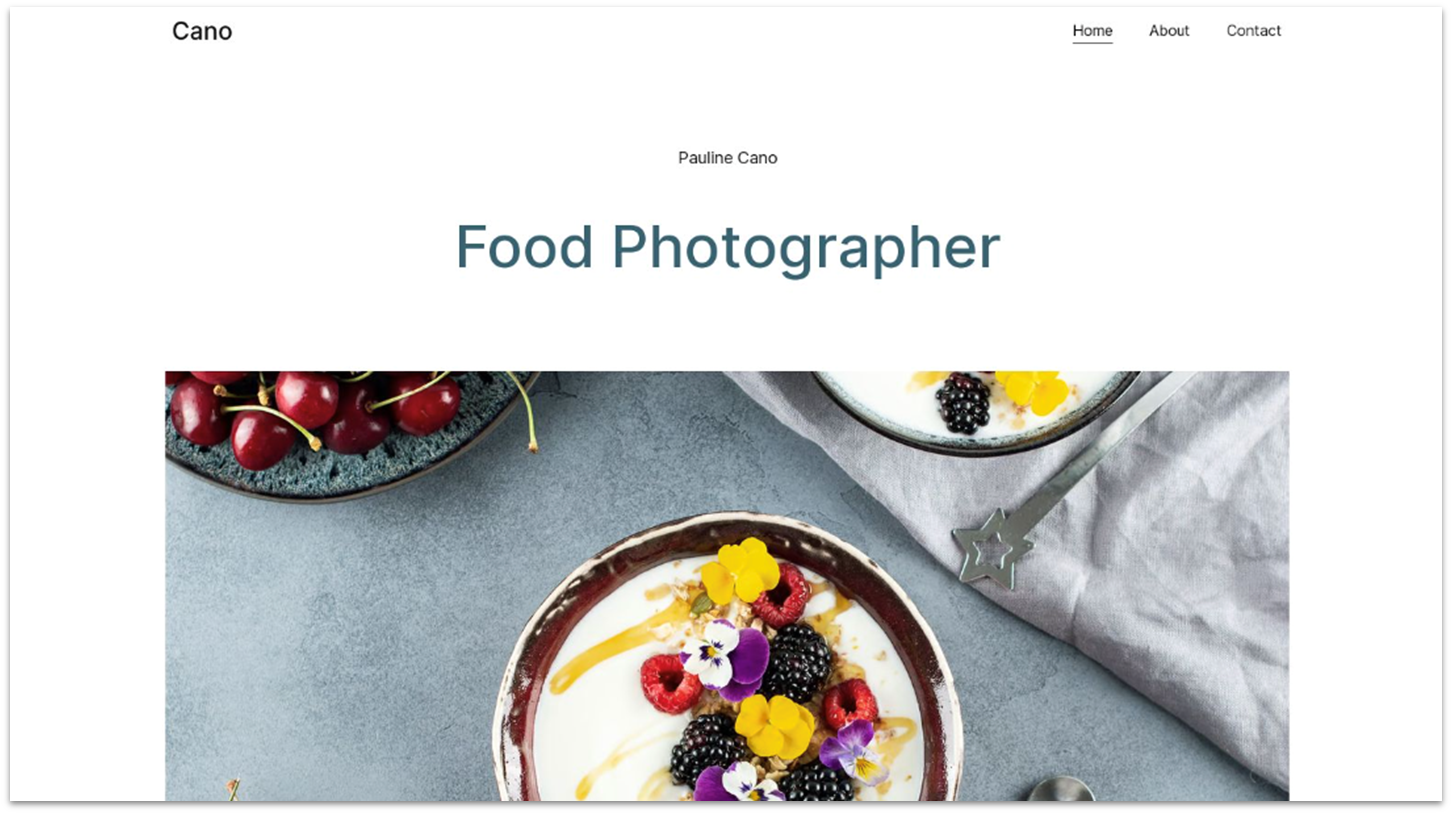 Hostinger's photography template