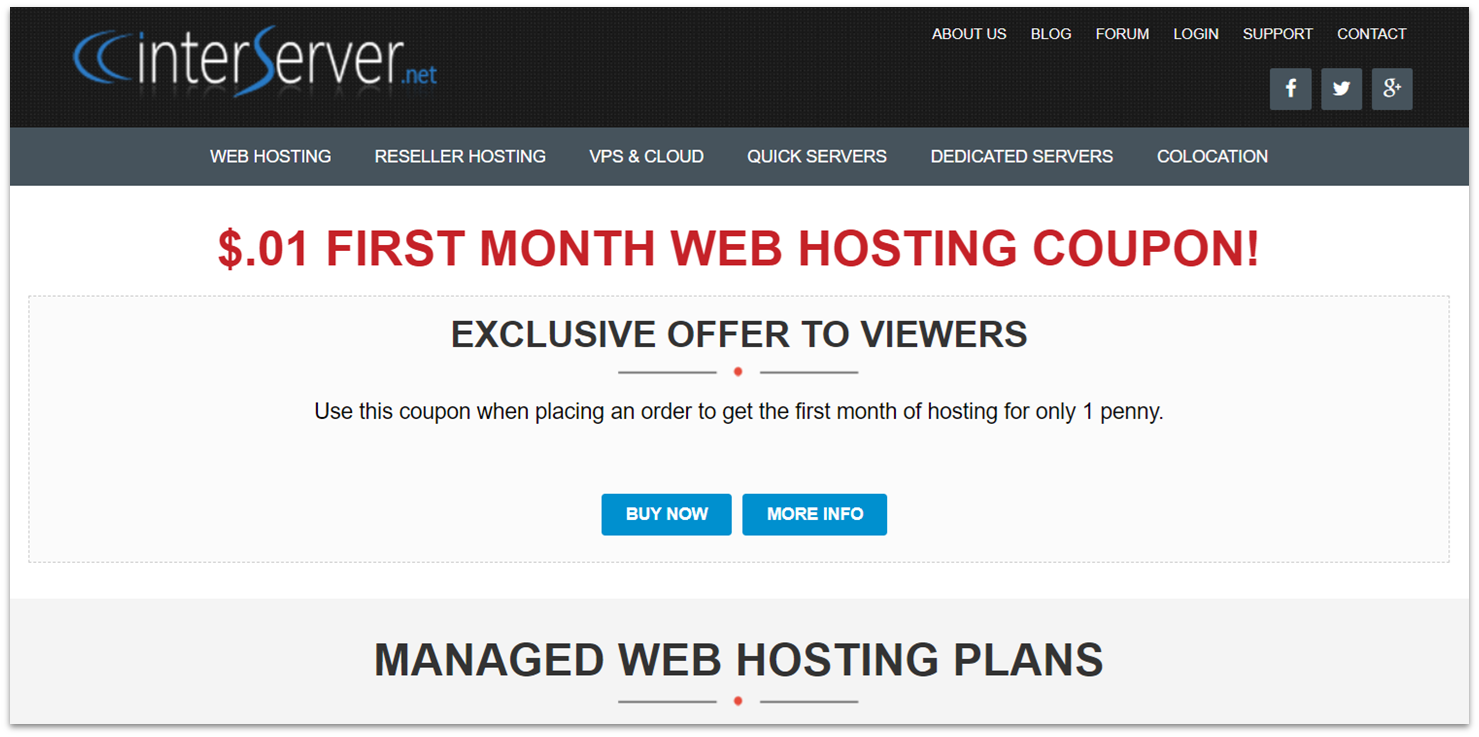 InterServer discounted hosting