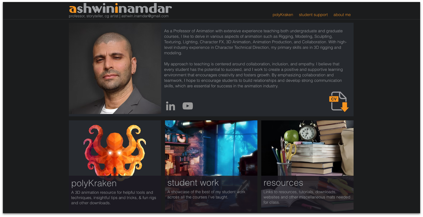 Ashwin Inamdar homepage made with Wix