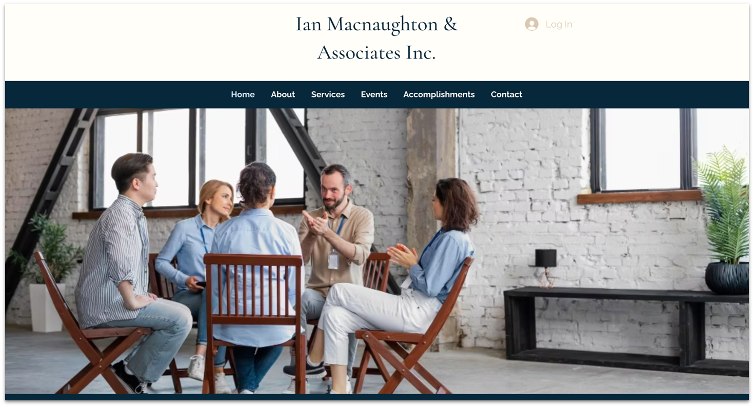 Ian Macnaughton & Associates homepage made with Wix