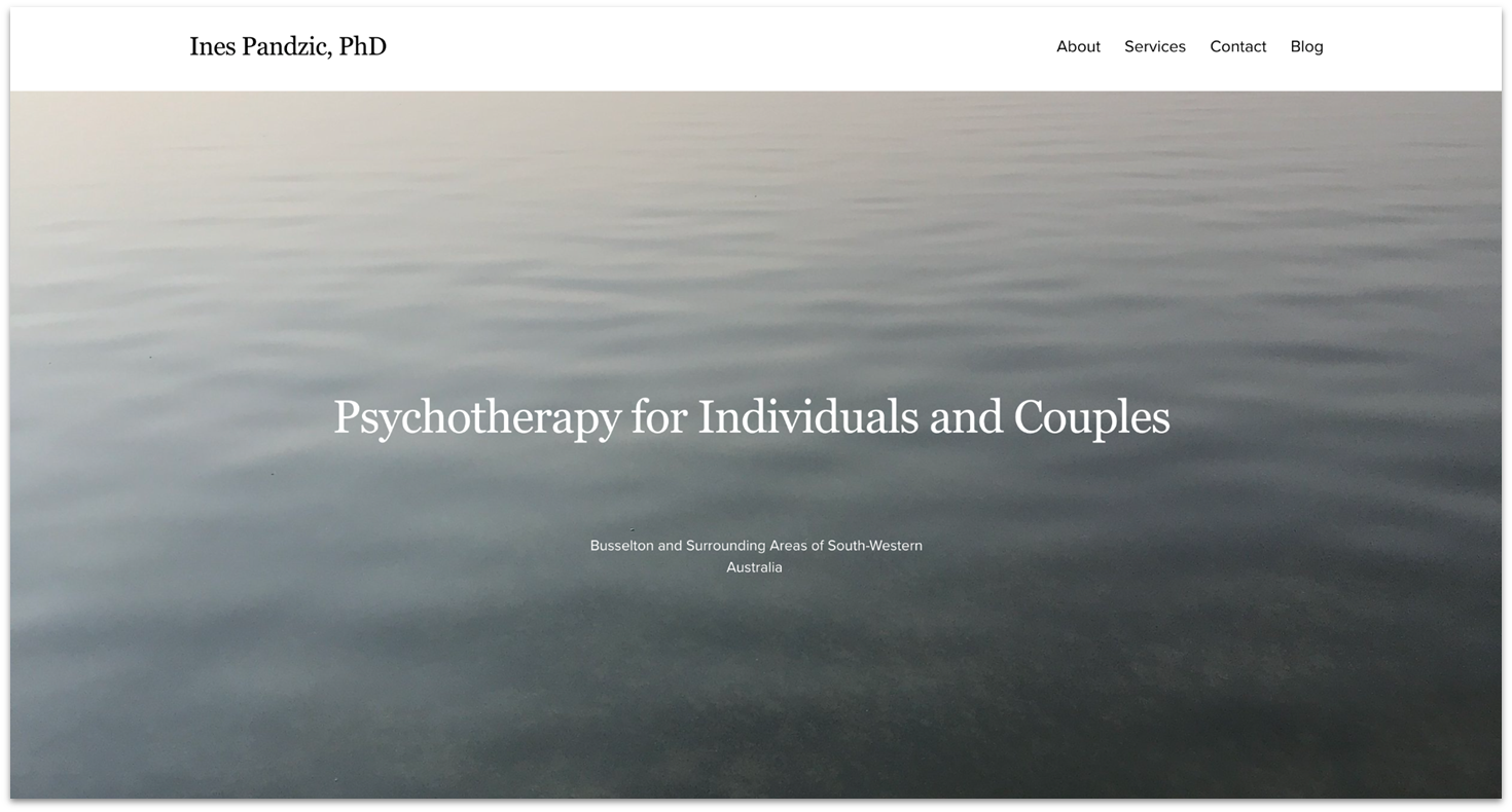 Dr Ines Pandzic Clinical Psychologist homepage made with Squarespace