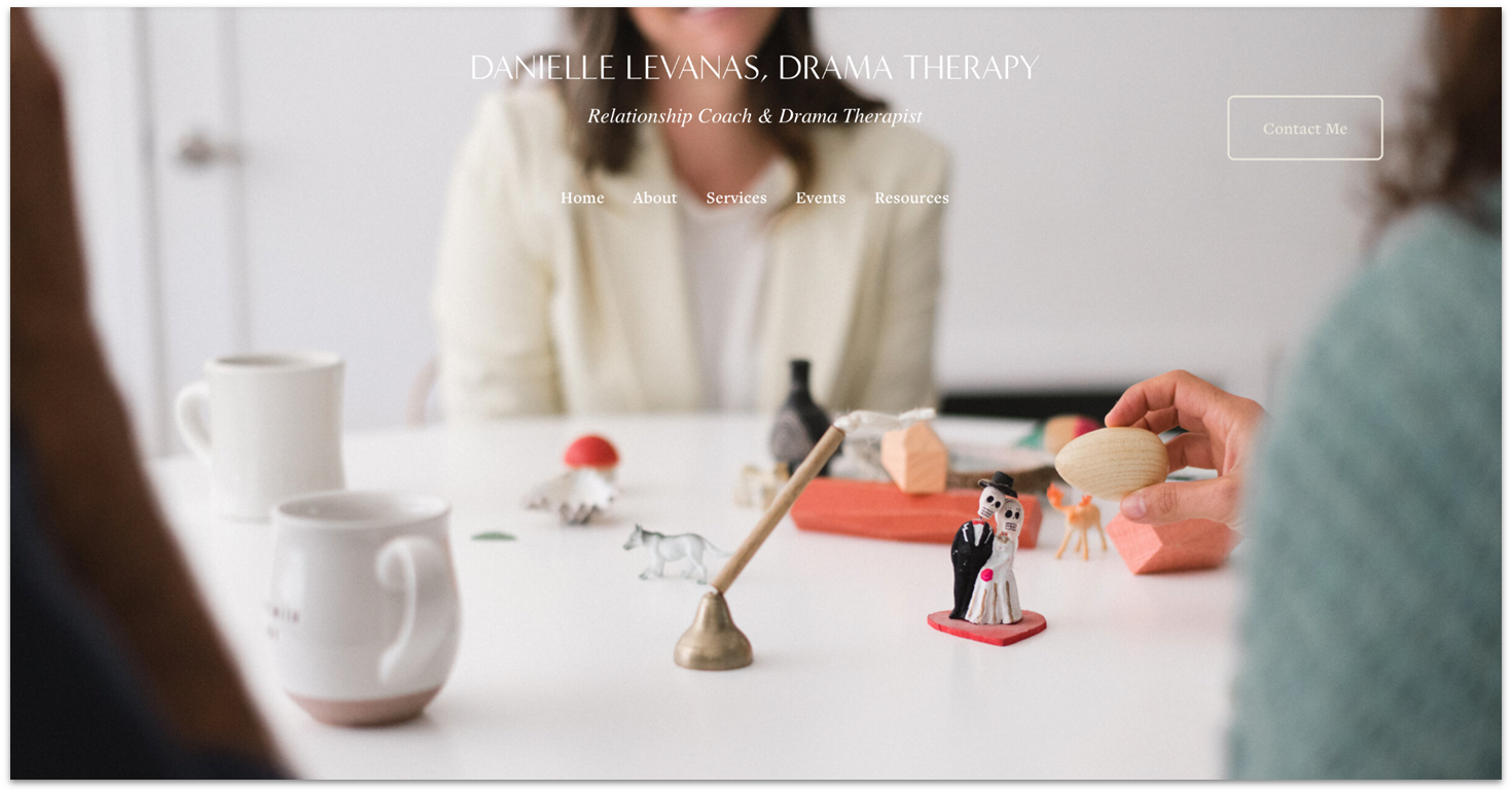 Danielle Levanas, Drama Therapy homepage made with Squarespace