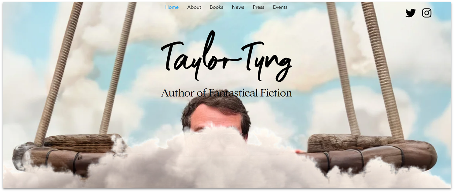 Taylor Tyng author website made with Wix