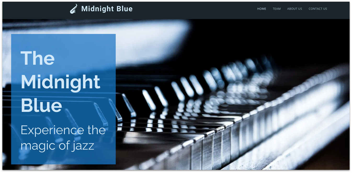 SITE123 Midnight Blue podcast template