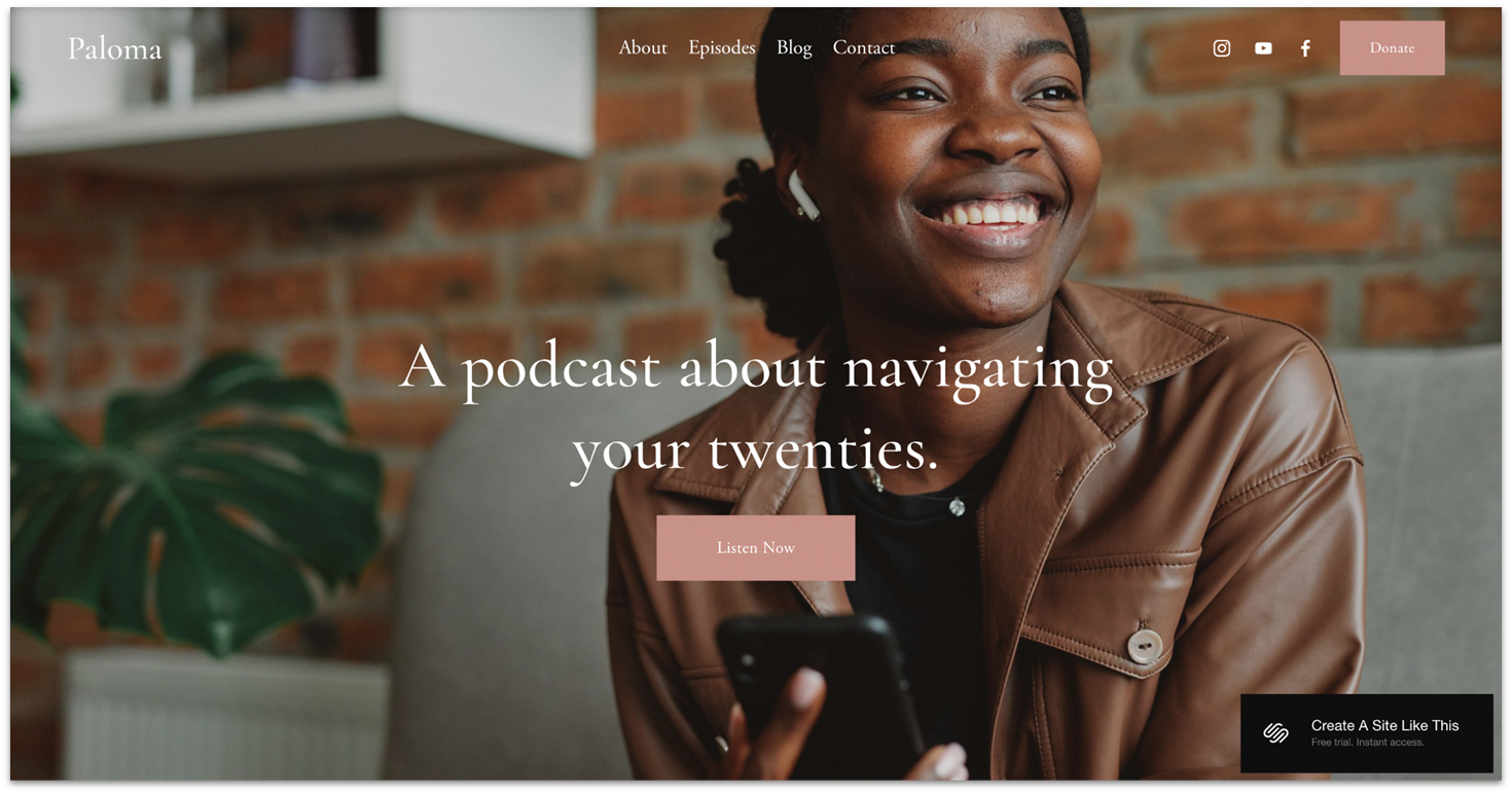 Squarespace Paloma podcast template