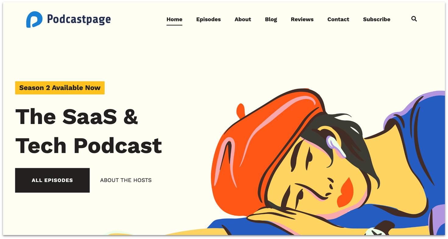 Podcastpage SaaS and Tech podcast template