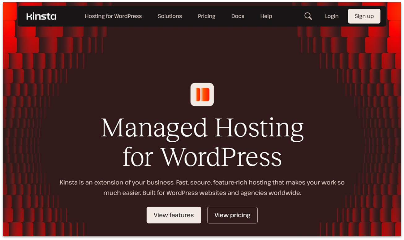 Kinta managed WordPress landing page