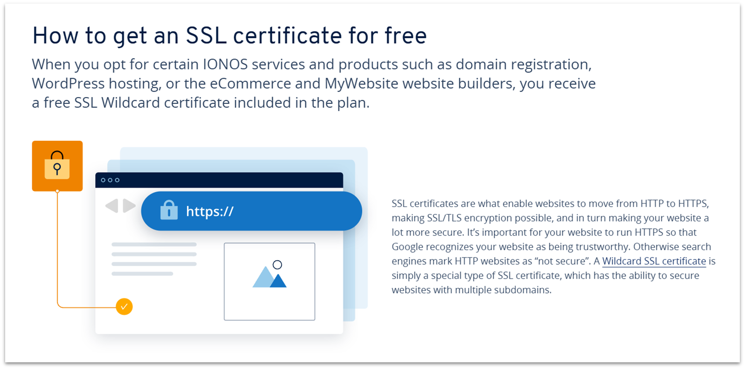 IONOS free SSL certificate details