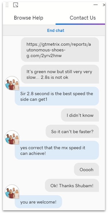 The maximum GoDaddy speed, apparently