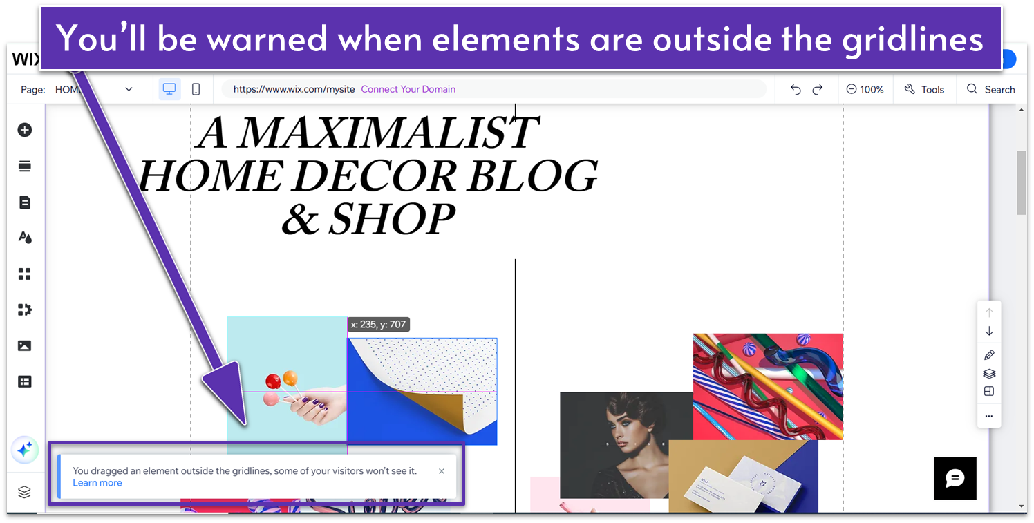 Building home decor blog within Wix editor