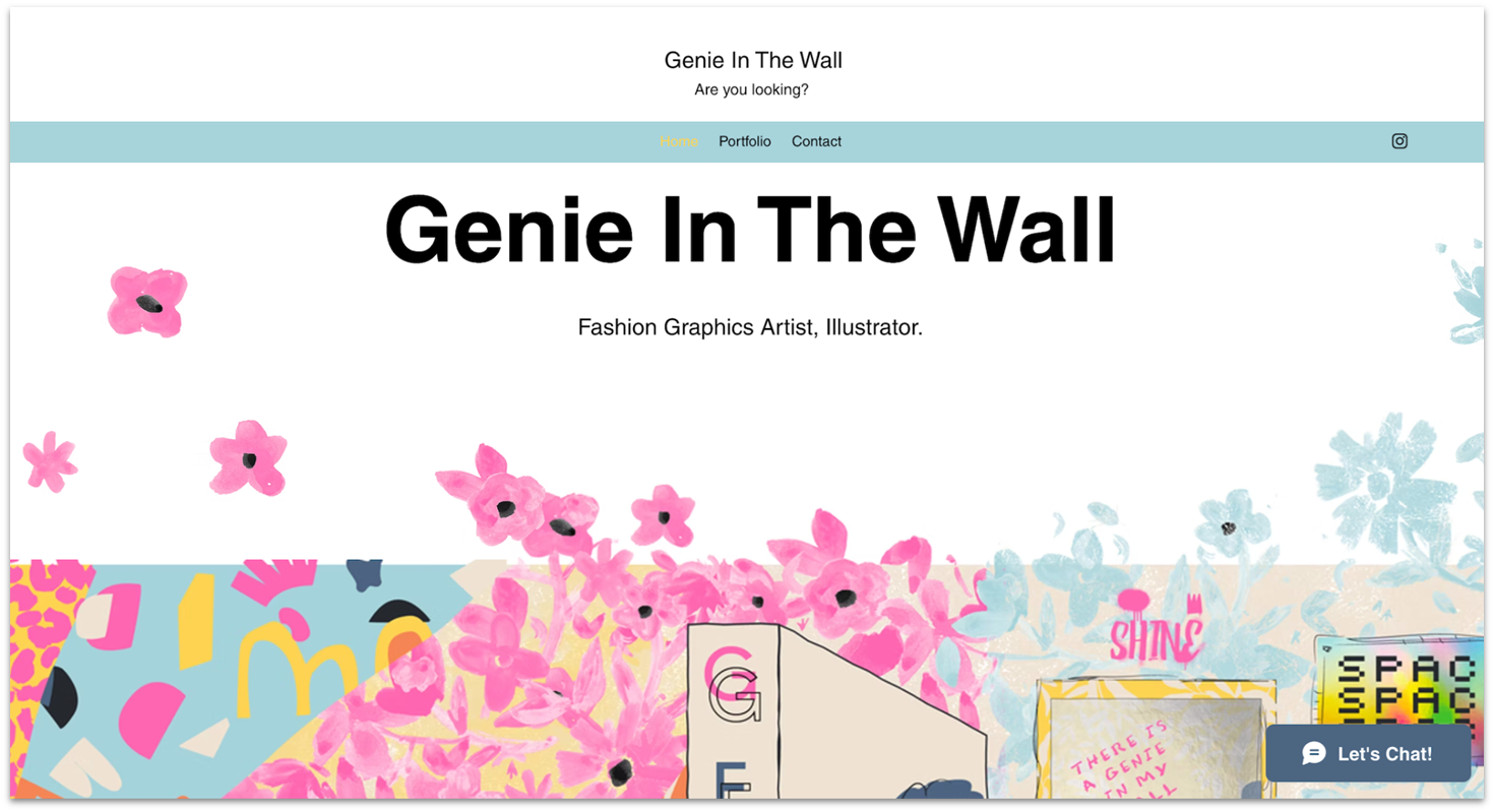 Genie In The Wall homepage made with Wix