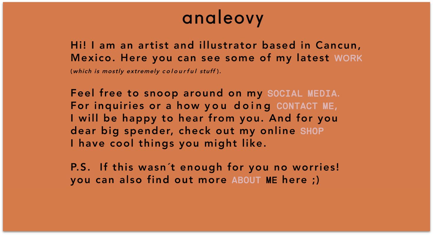 Analeovy homepage made with Wix