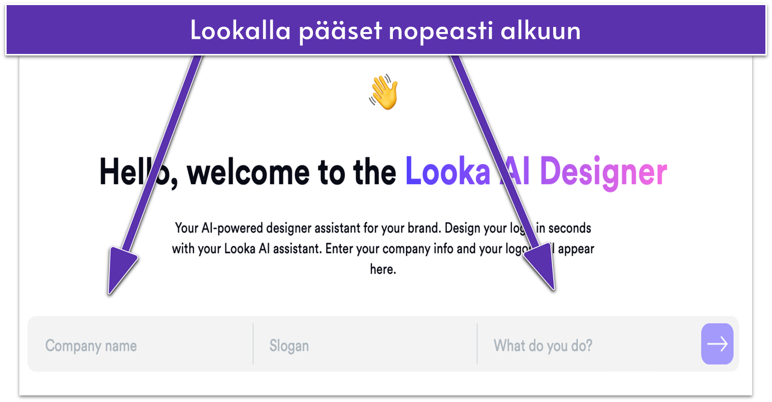 Looka Get Started online form