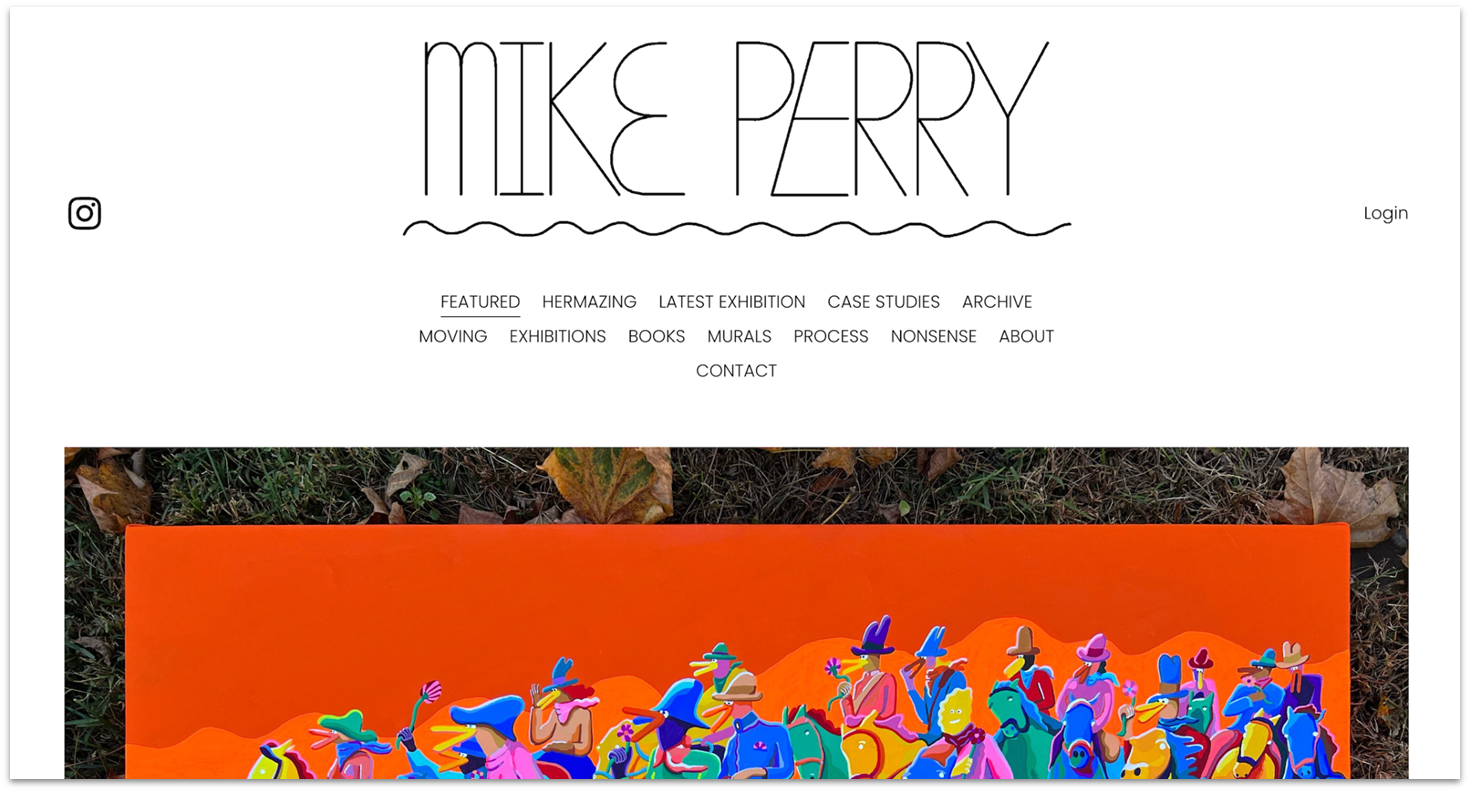 Mike Perry homepage made with Squarespace