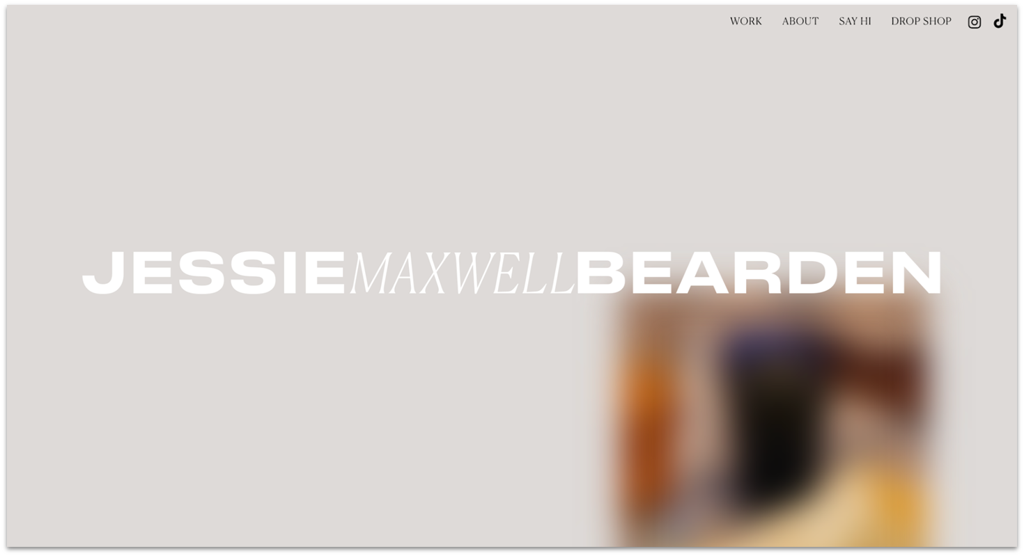 Jessie Maxwell Bearden homepage made with Wix