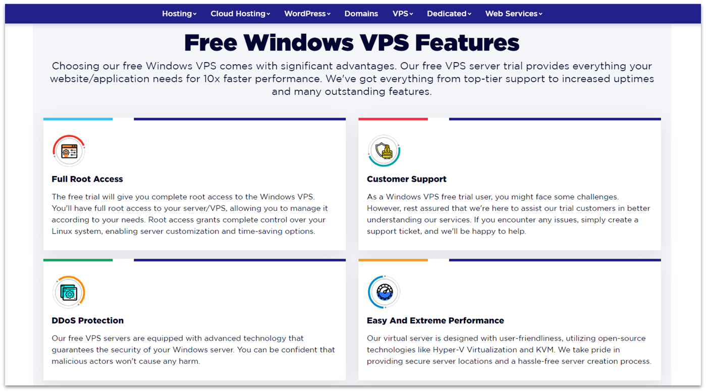 AccuWeb Windows VPS features