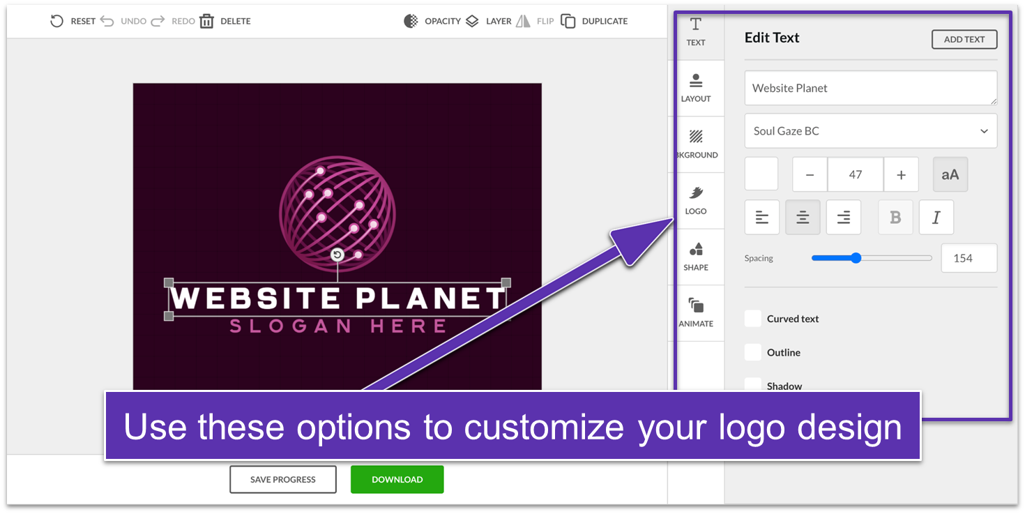 BrandCrowd Logo Editor