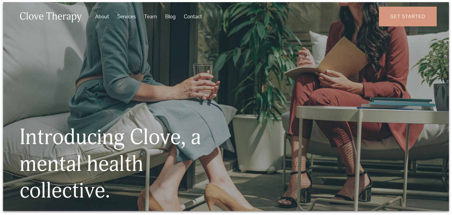 Squarespace's therapy template