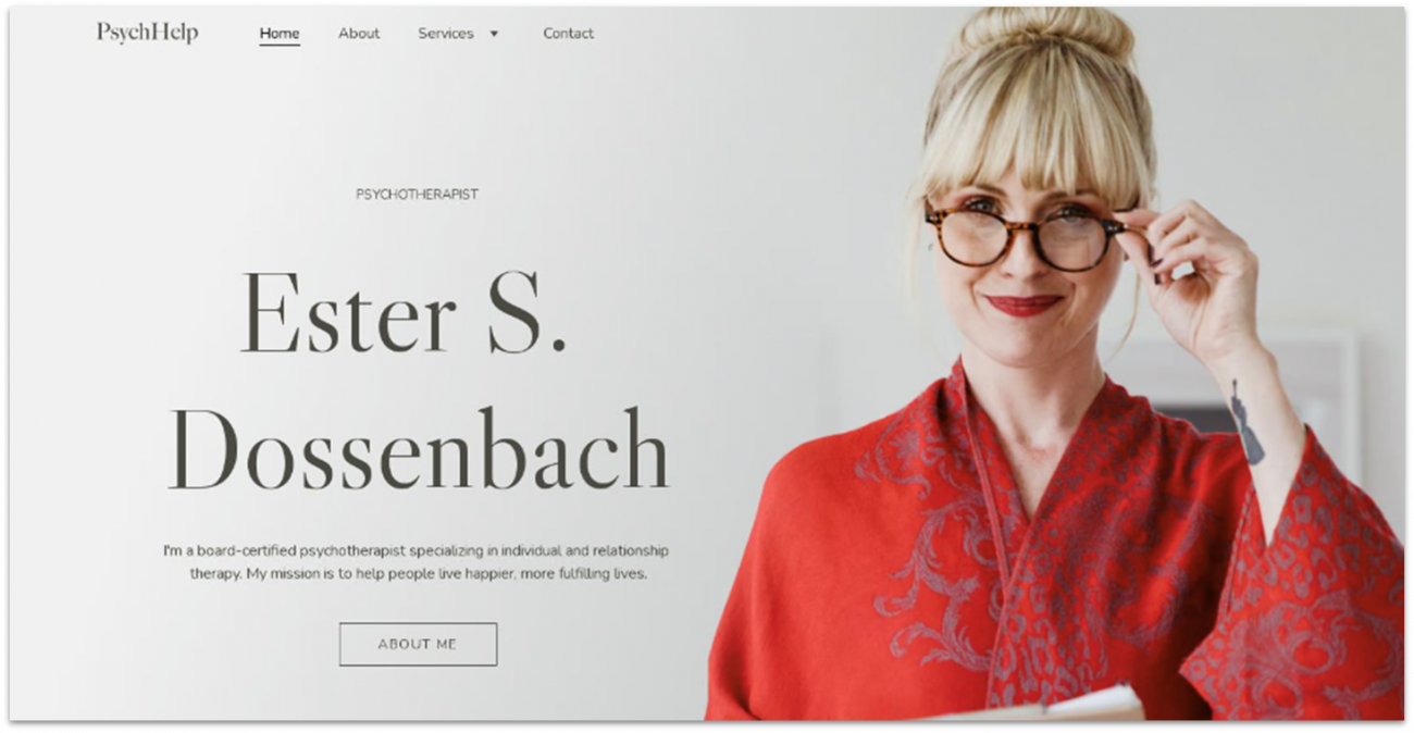 Hostinger Website Builder's therapy template