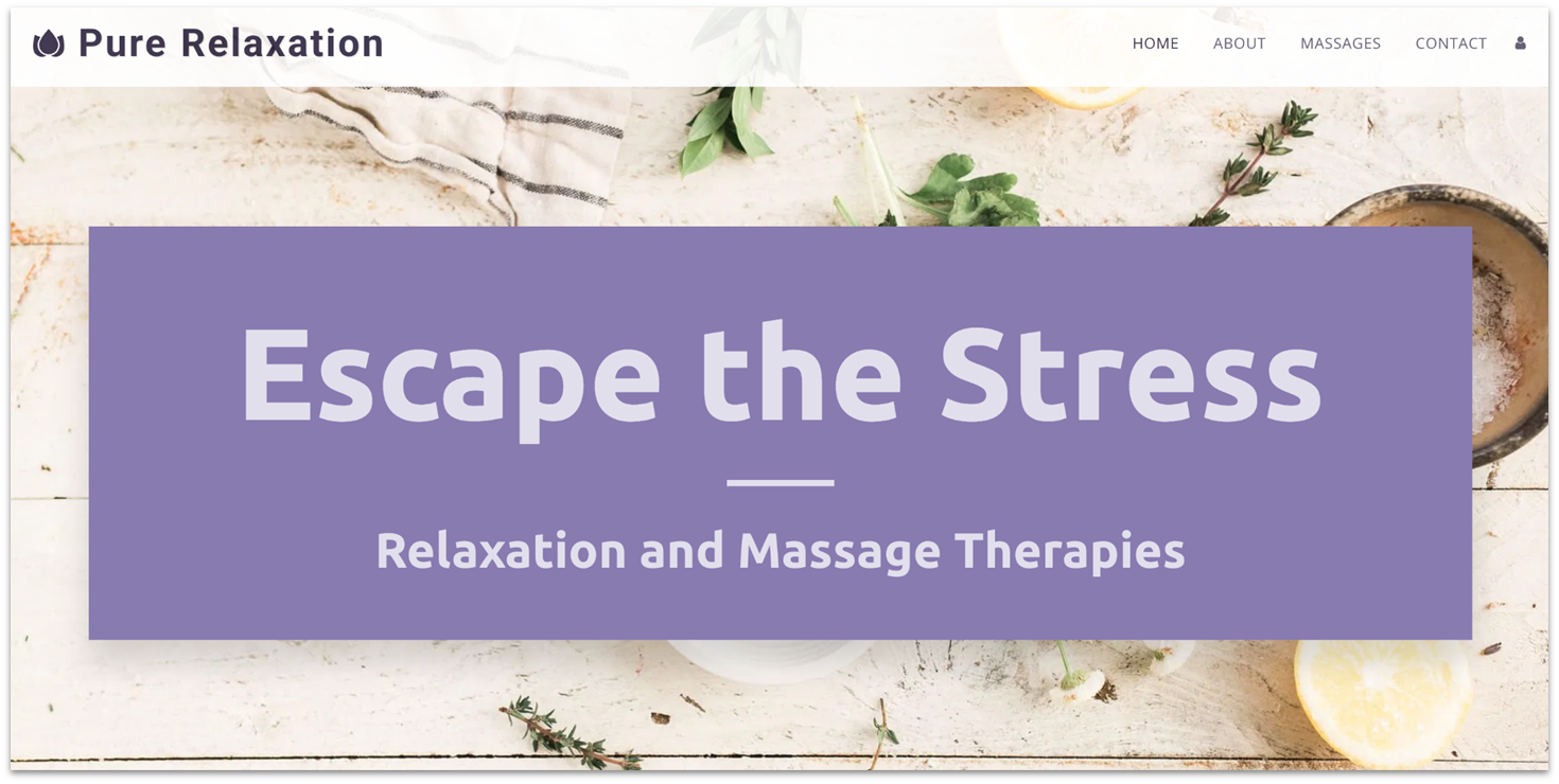 SITE123's massage therapy template